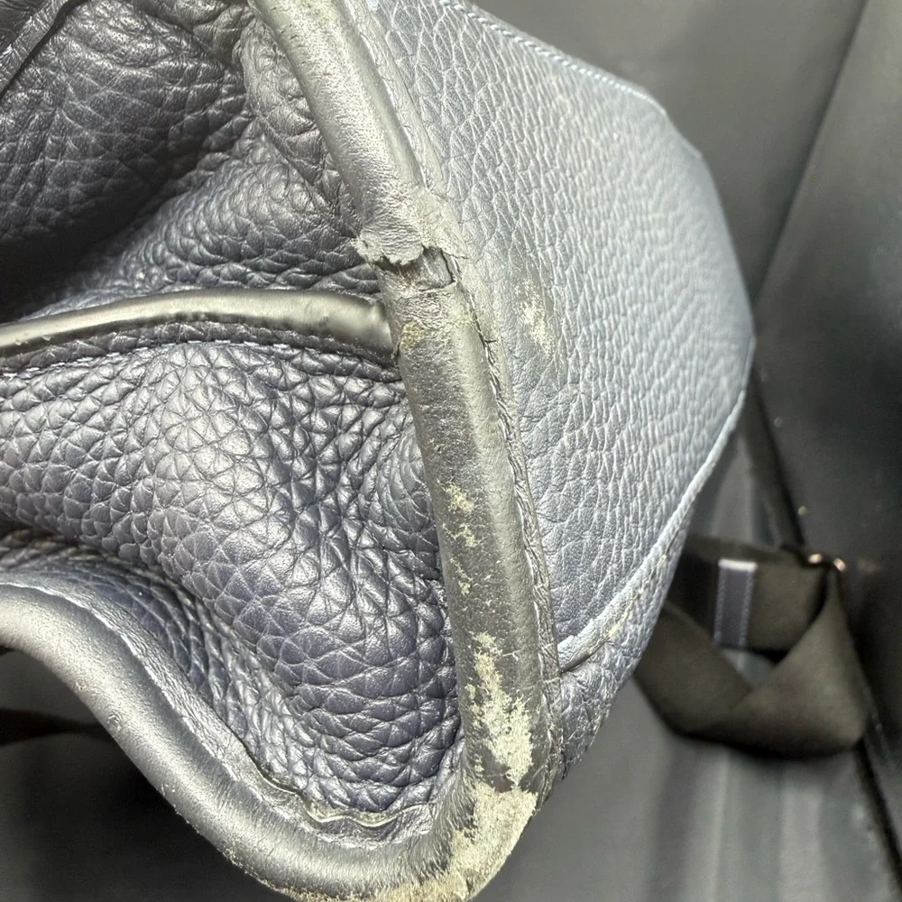 Coach blue leather messenger bag